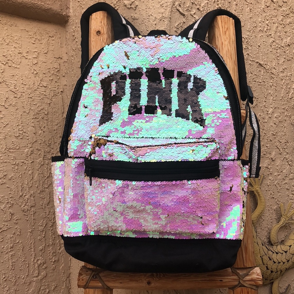 *Victoria Secret PINK* Pink Sequined Oversized Backpack